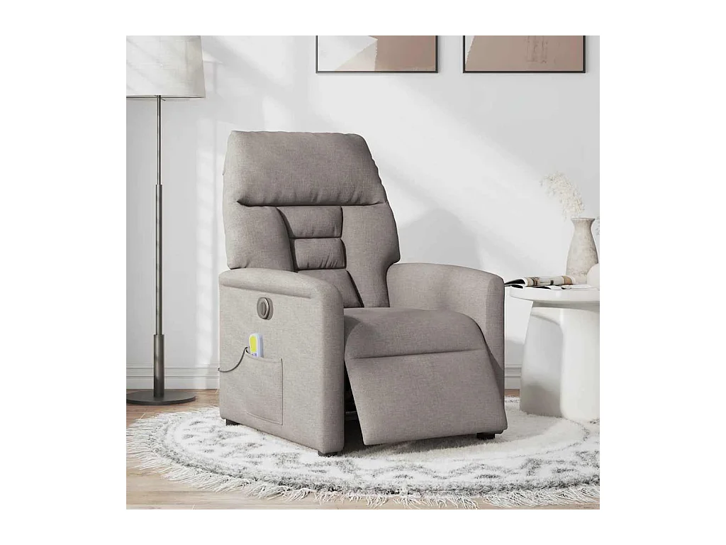 Sillón de relax | Sillón reclinable de masaje eléctrico tela gris taupe SHL2137