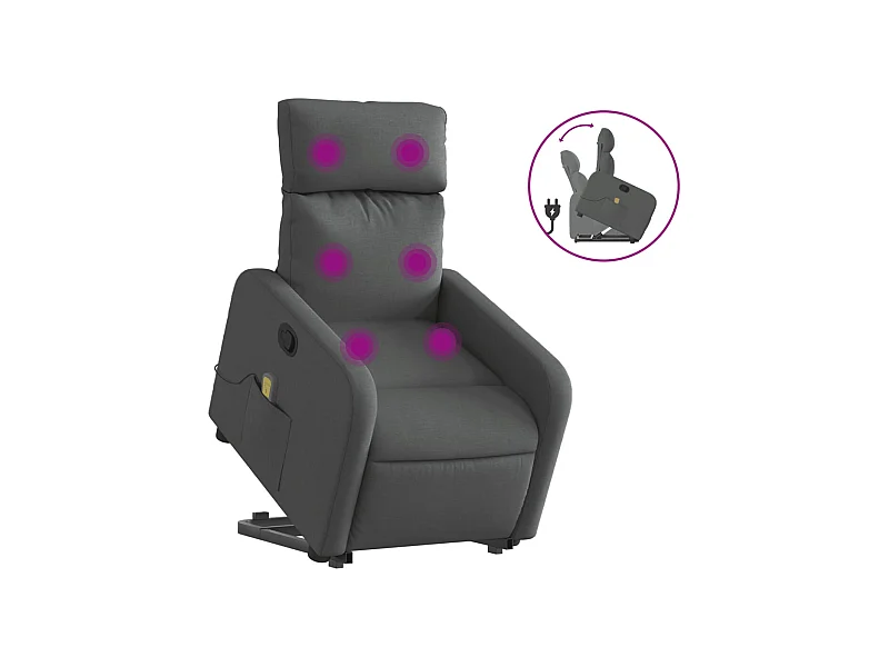 Silla de masaje reclinable de pie de tela gris oscuro SHL2074