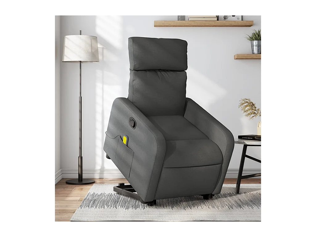 Fauteuil inclinable-Chaise de relax-Fauteuil de Massage Gris foncé Tissu SHL4285