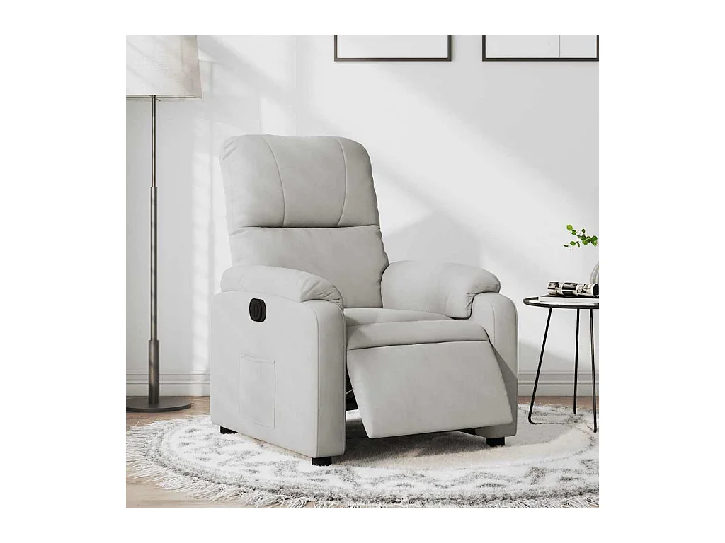 Sillón de relax | Silla | Sillón reclinable eléctrico tela de microfibra gris claro SHL7386
