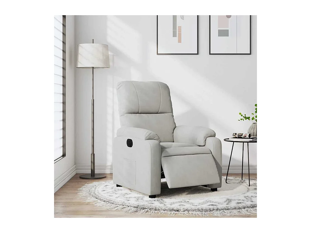 Sillón de relax | Silla | Sillón reclinable eléctrico tela de microfibra gris claro SHL7386