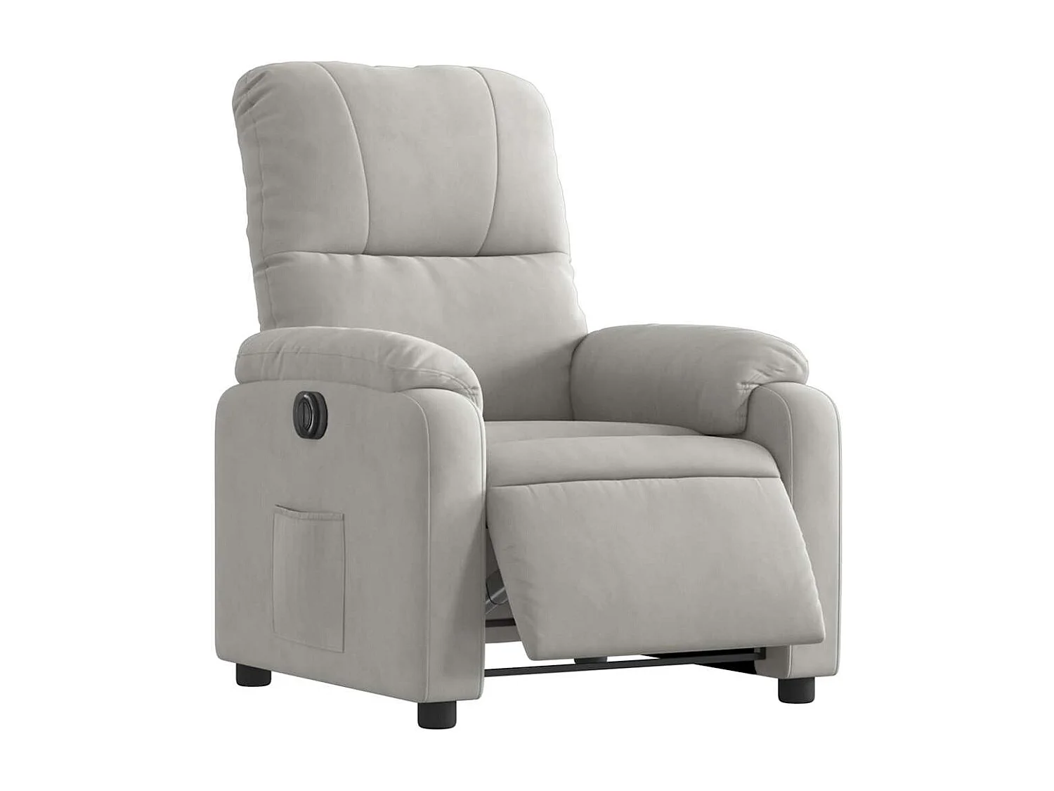 Relaxsessel Elektrisch | Lounge Sessel indoor Hellgrau Mikrofasergewebe SHL57353