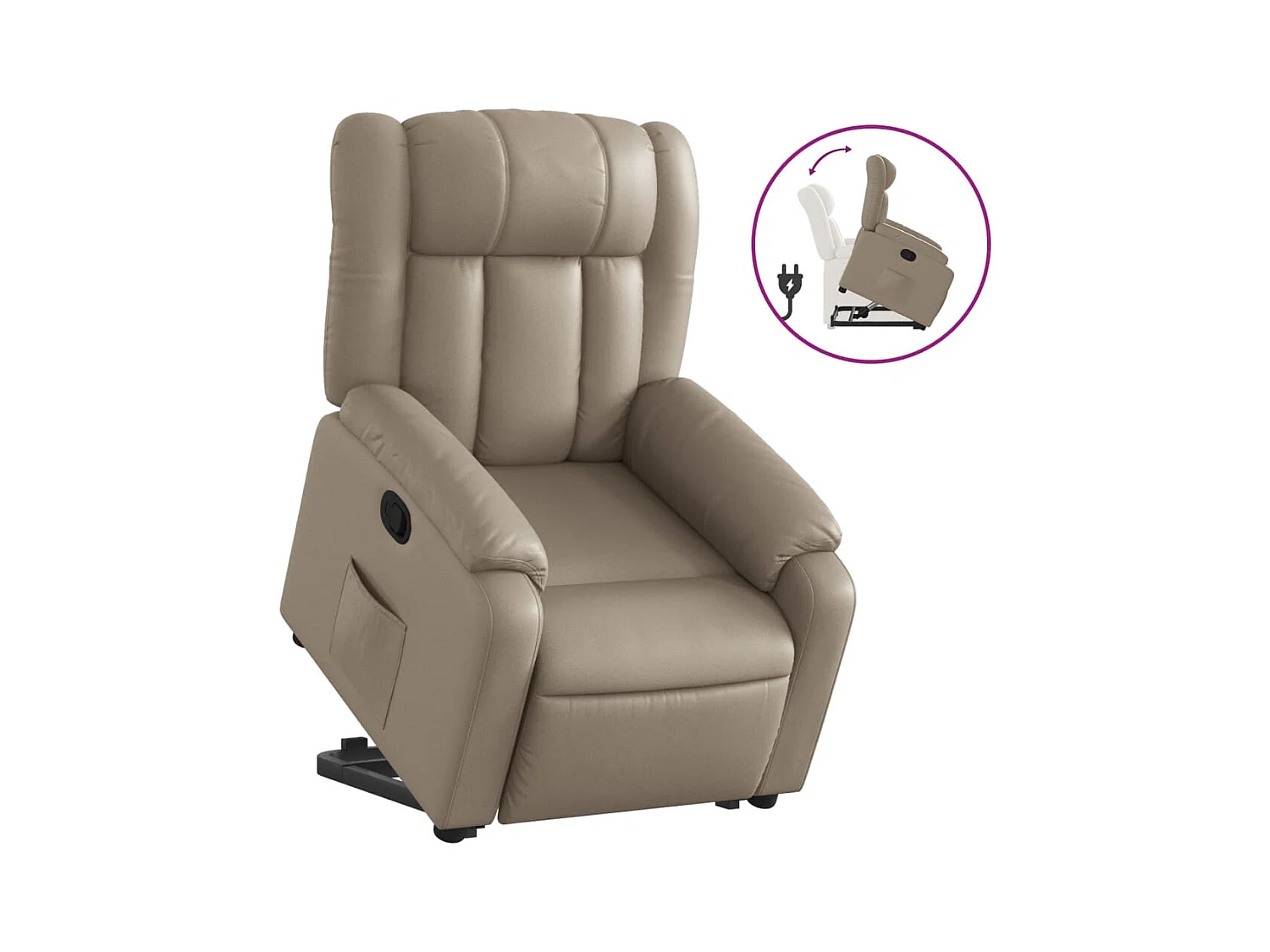 Sillón de relax | Sillón reclinable elevable cuero artificial color capuchino SHL8461