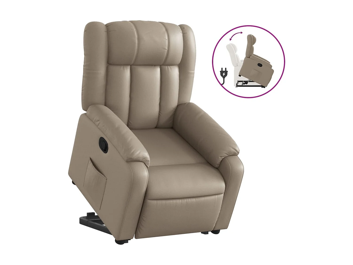 Fauteuil inclinable-Chaise de relax-Fauteuil salon Cappuccino Similicuir SHL3152
