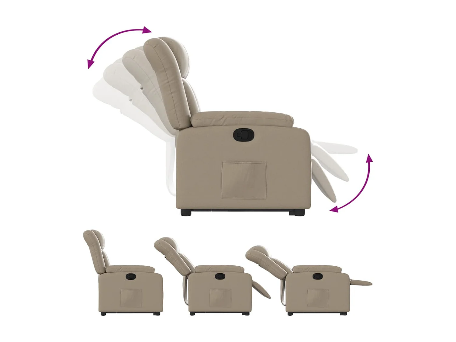 Fauteuil inclinable-Chaise de relax-Fauteuil salon Cappuccino Similicuir SHL3152