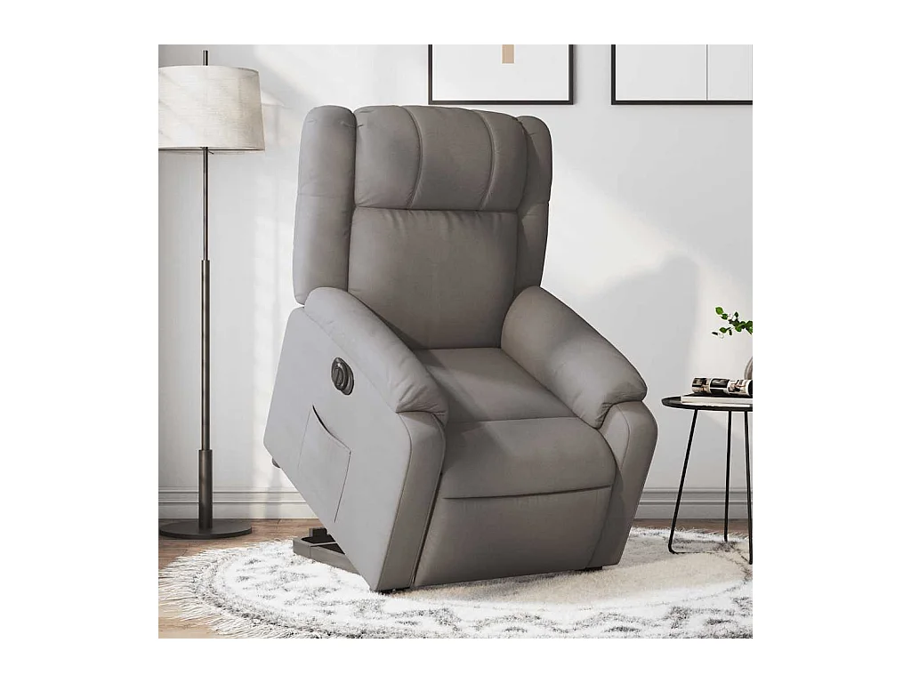 Silla de relax | Sillón eléctrico reclinable elevable de tela gris taupe SHL7145