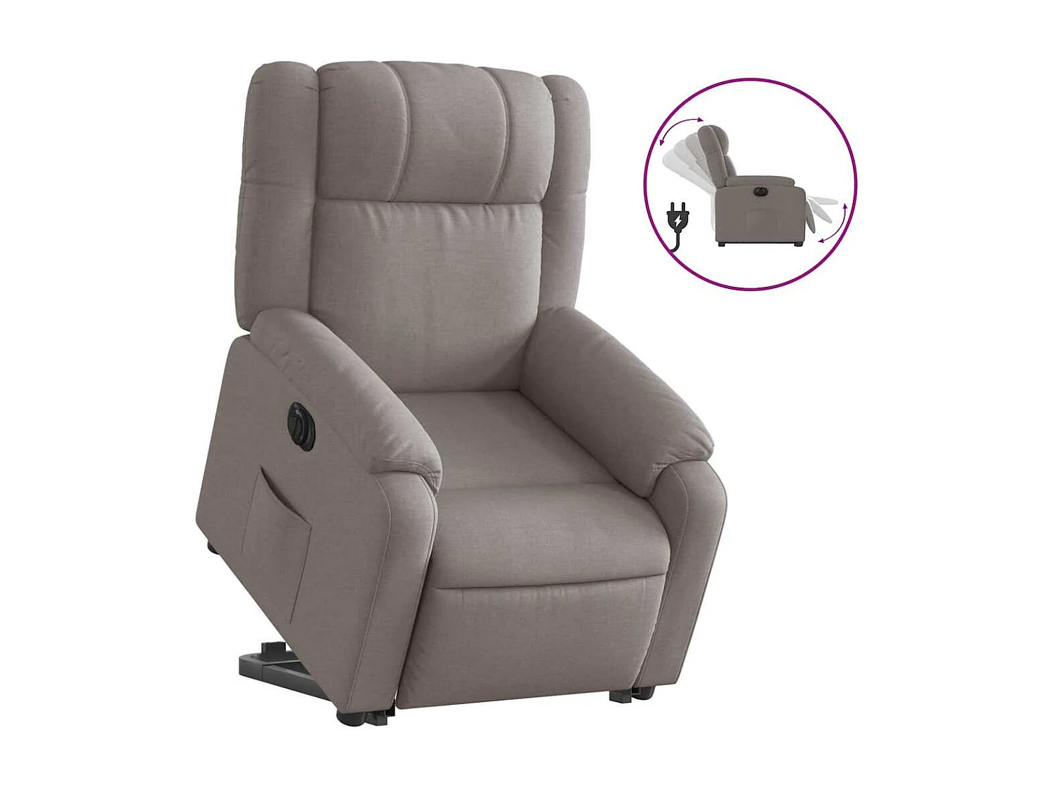 Relaxsessel mit Aufstehhilfe Elektrisch | Lounge Sessel indoor Taupe Stoff SHL26261