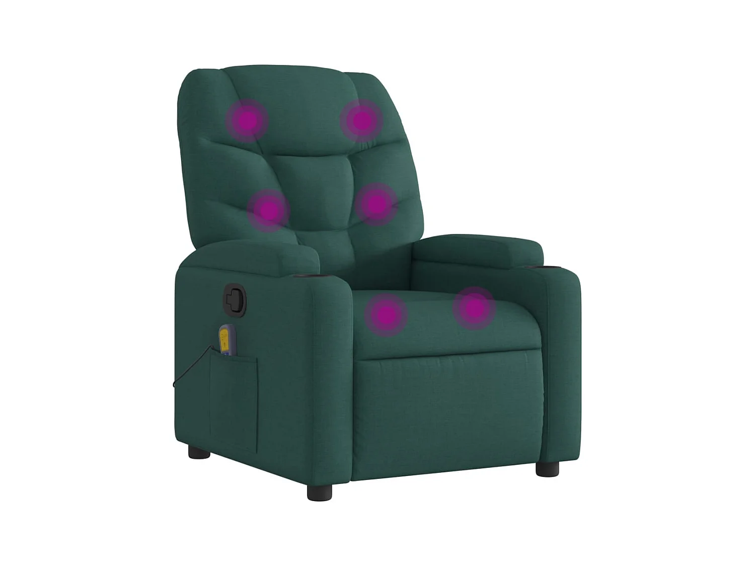 Fauteuil inclinable-Chaise de relax-Fauteuil de Massage vert foncé tissu SHL3558
