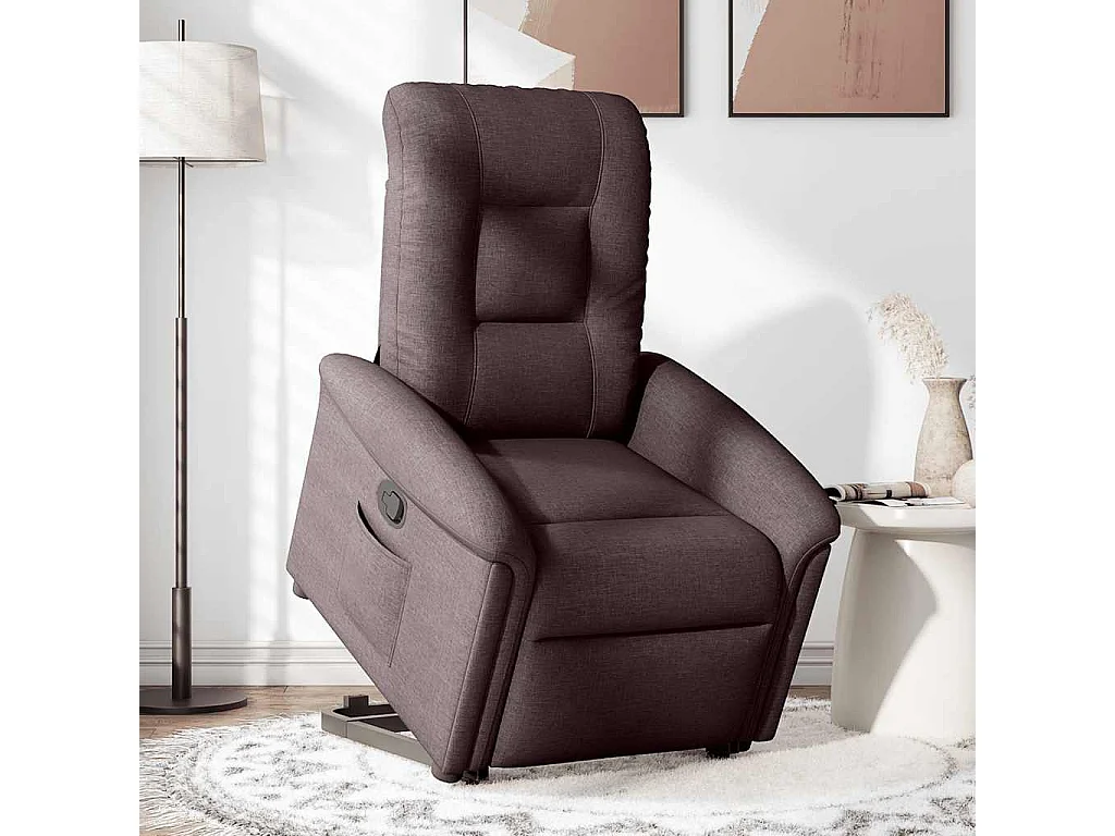 Fauteuil inclinable-Chaise de relax-Fauteuil TV marron foncé tissu SHL1351