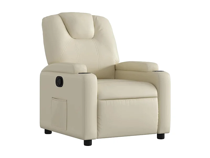 Sillón de relax | Sillón reclinable de cuero sintético crema SHL5201