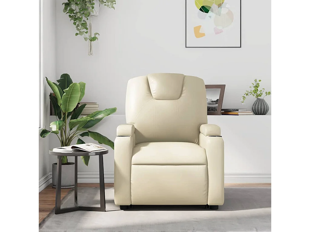 Relaxsessel | Lounge Sessel für Wohnzimmer Creme Kunstleder SHL9999