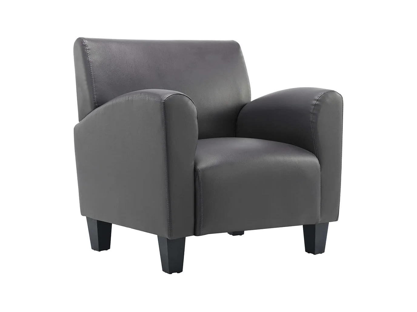 Sillón | Silla de cuero sintético gris SHL4929