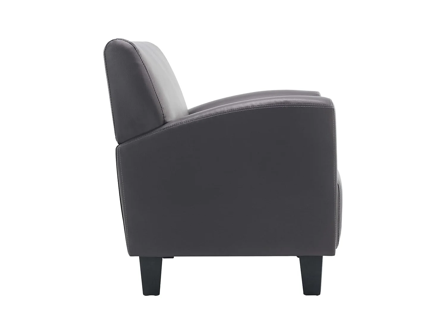 Sillón | Silla de cuero sintético gris SHL4929