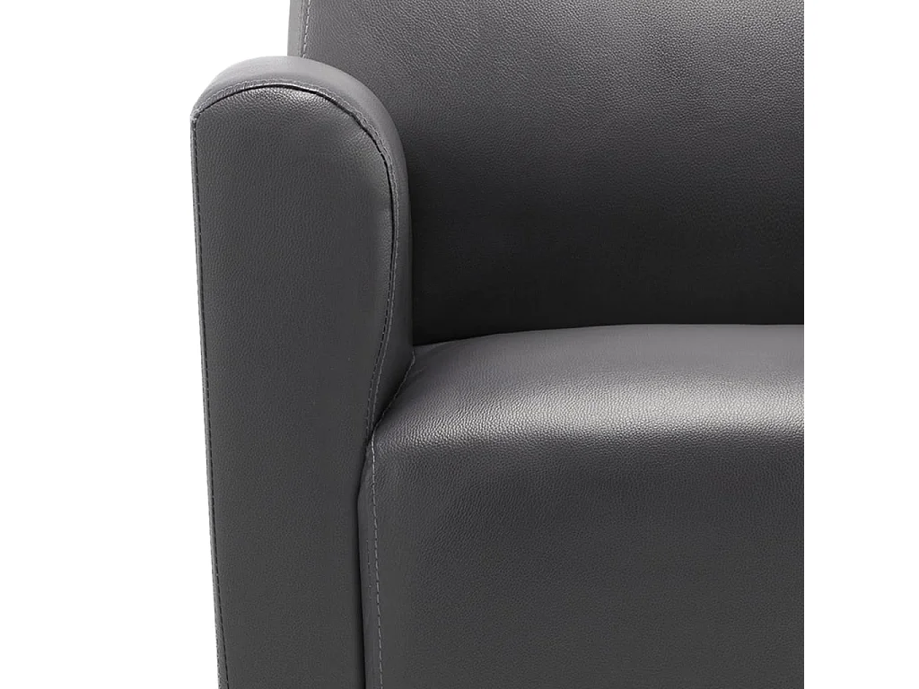 Sillón | Silla de cuero sintético gris SHL4929