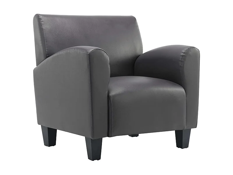 Fauteuil de salon-Chaise de Canapé gris similicuir SHL3388