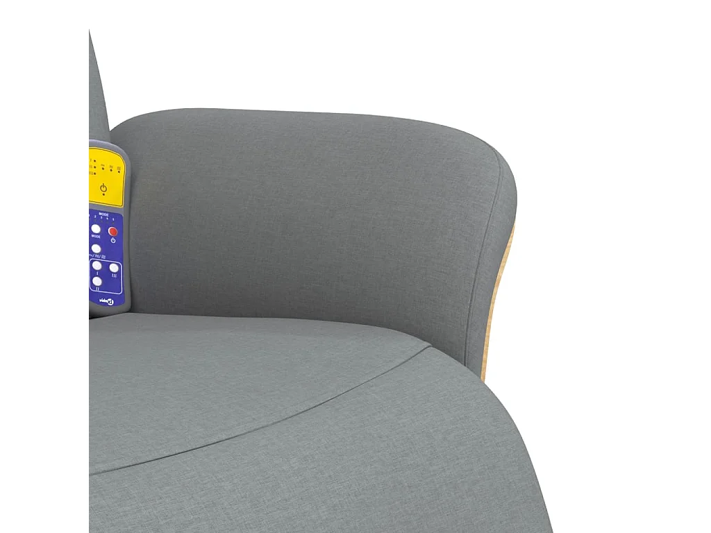 Sillón de relax | Sillón reclinable de masaje con reposapiés tela gris claro SHL8600