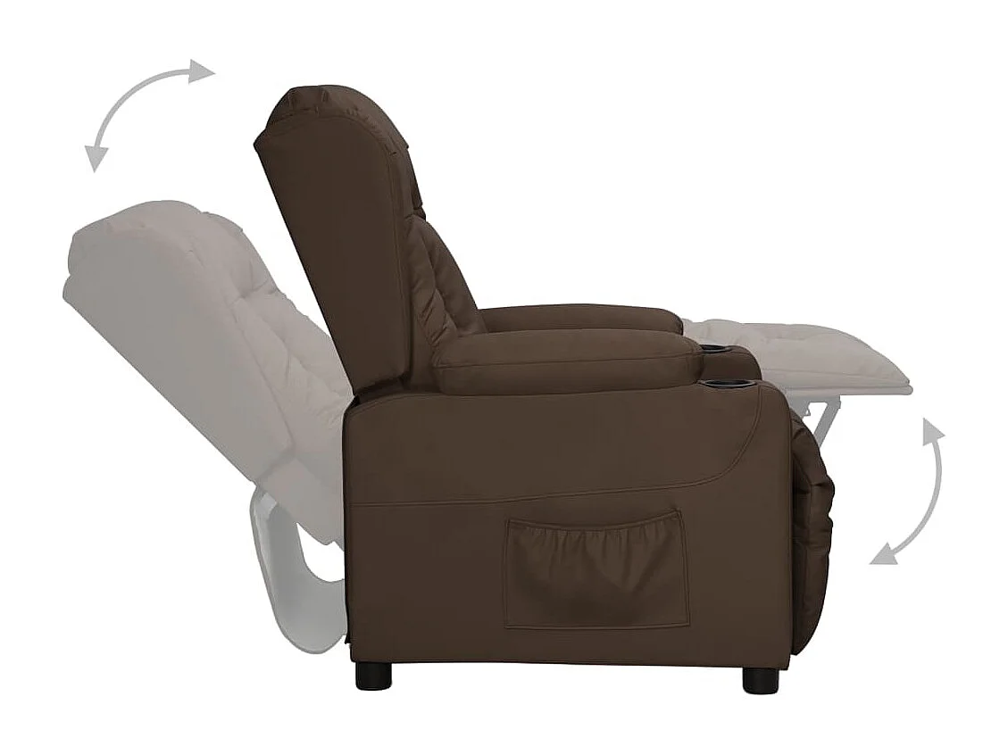 Sta-op-stoel | Relaxstoel kunstleer bruin