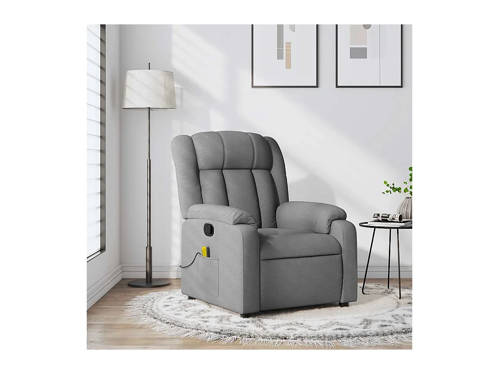 Sillón de relax | Sillón reclinable de masaje de tela gris claro SHL7080