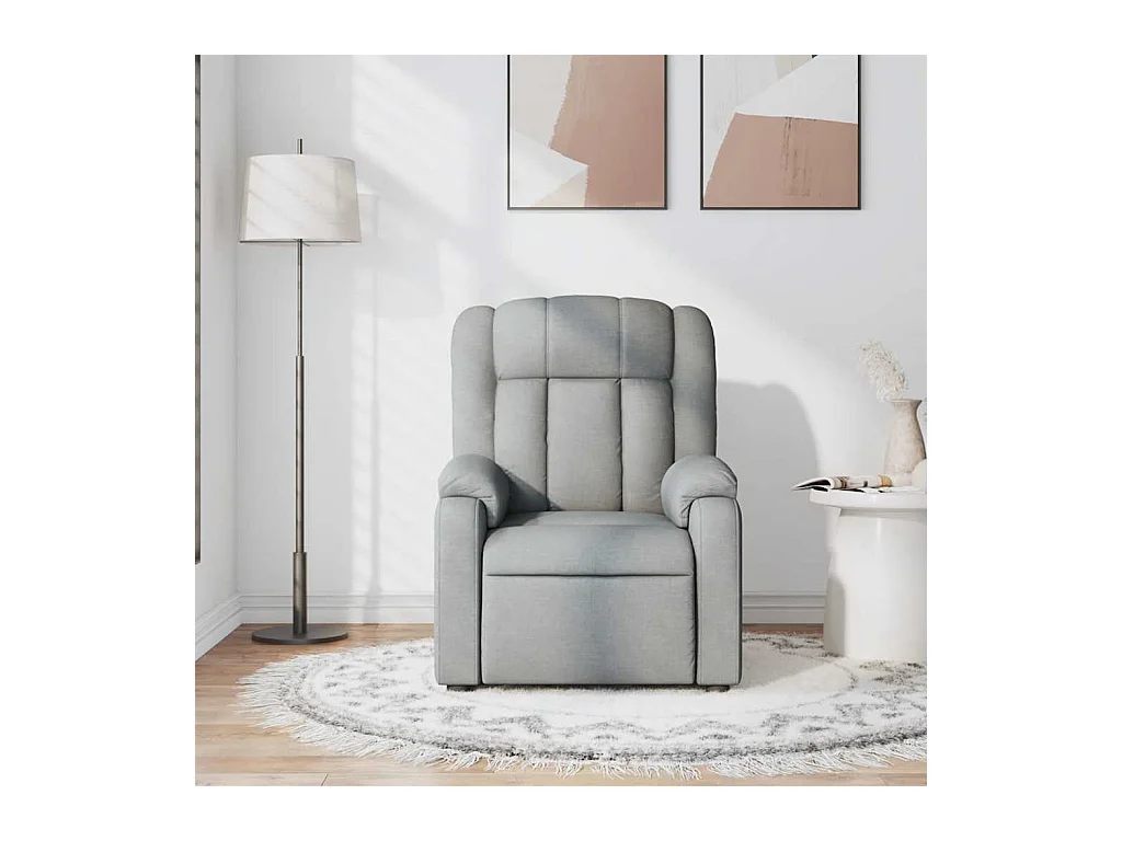 Sillón de relax | Sillón reclinable de masaje de tela gris claro SHL7080