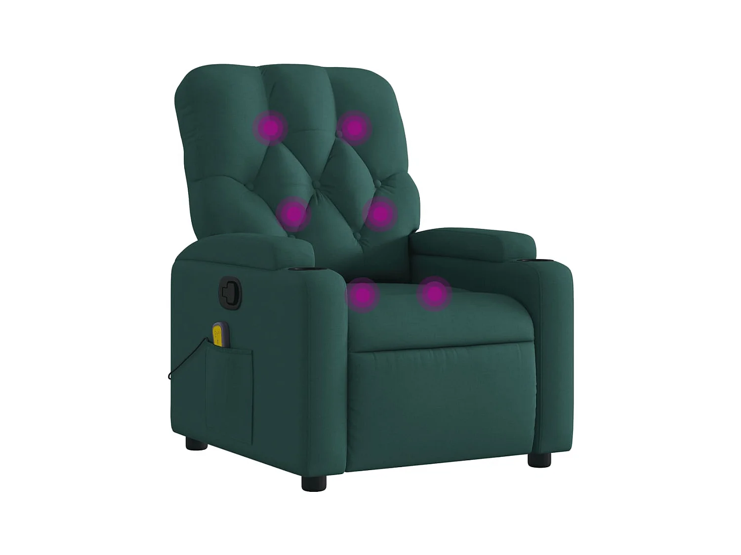 Fauteuil inclinable-Chaise de relax-Fauteuil de Massage vert foncé tissu SHL5052