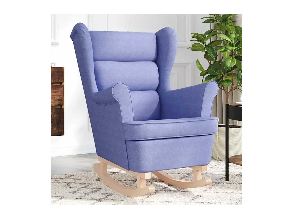 Cadeira de baloiço | Poltrona | Cadeira Relax 74x90x102 cm tecido azul ganga SHL148737