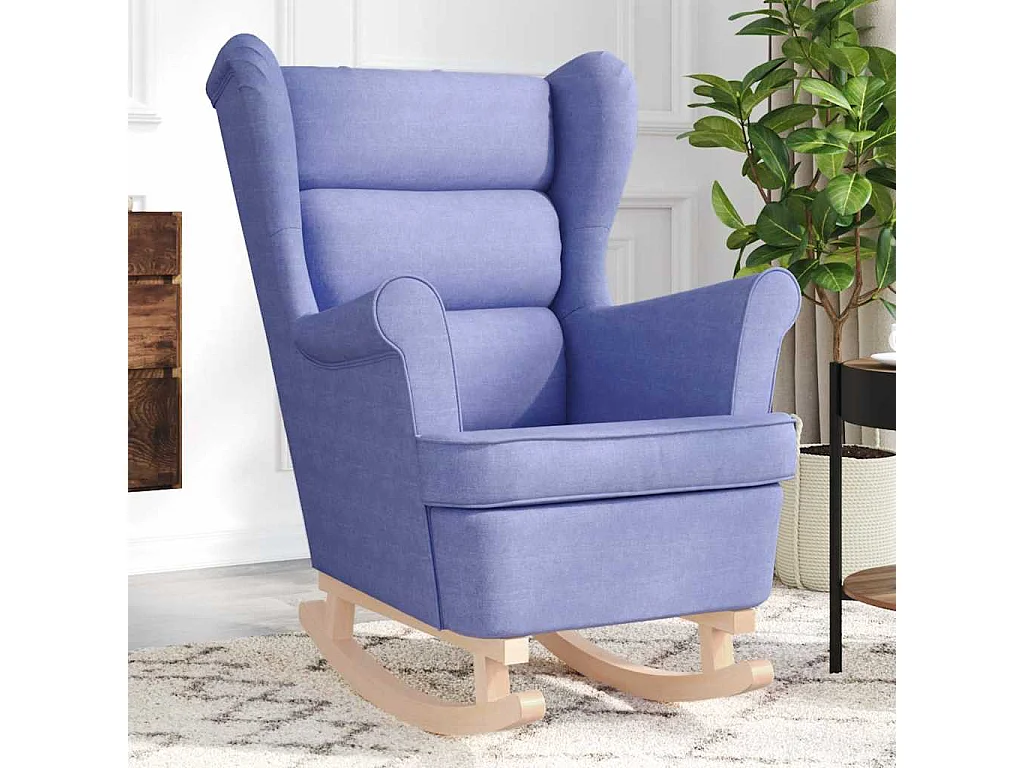 Fauteuil Salon-Chaise de relax-Fauteuil à Bascule bleu jean 74x90x102 cm tissu SHL4653