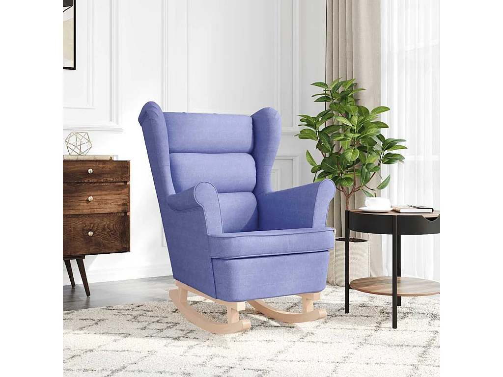 Fauteuil Salon-Chaise de relax-Fauteuil à Bascule bleu jean 74x90x102 cm tissu SHL4653