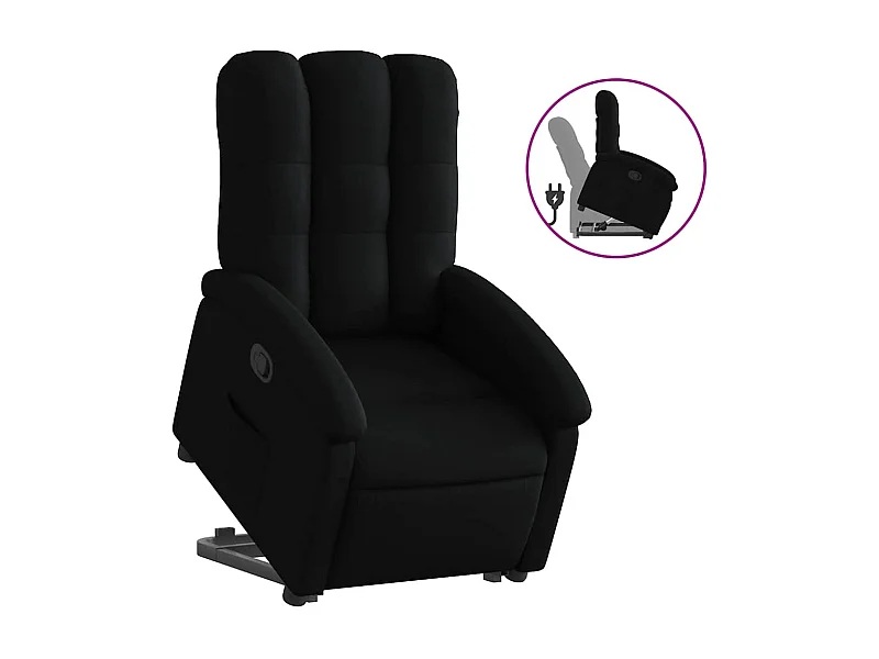 Sillón de relax | Silla | Sillón reclinable elevable tela negro SHL2469