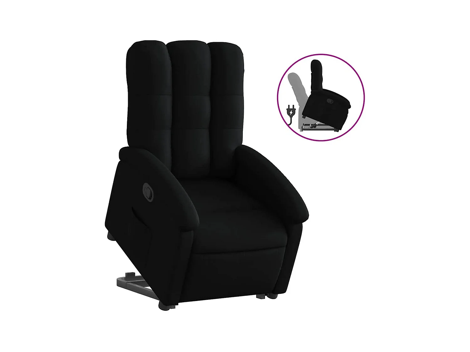 Fauteuil inclinable-Chaise de relax-Fauteuil salon noir tissu SHL4428