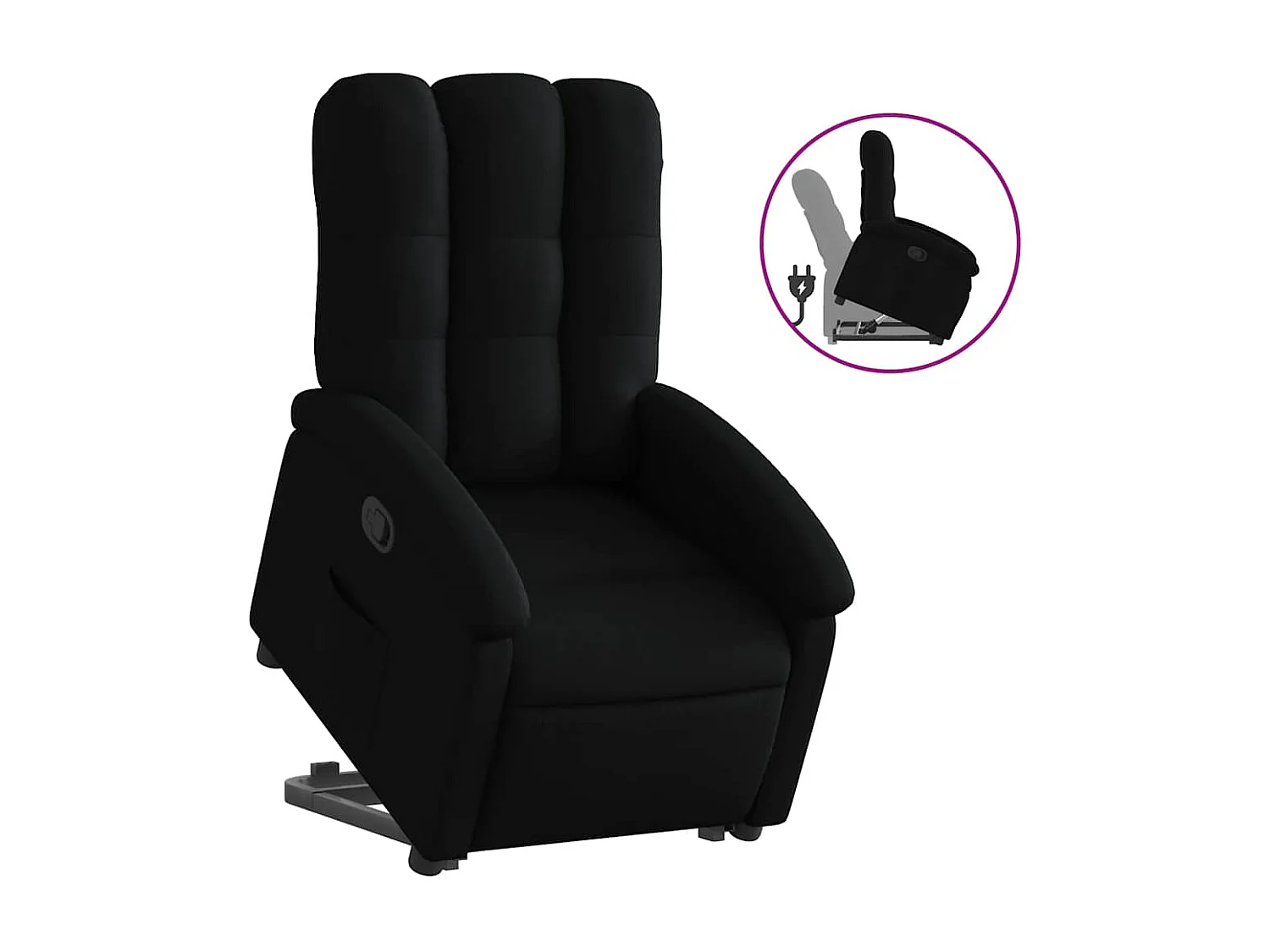Sillón de relax | Silla | Sillón reclinable elevable tela negro SHL2469