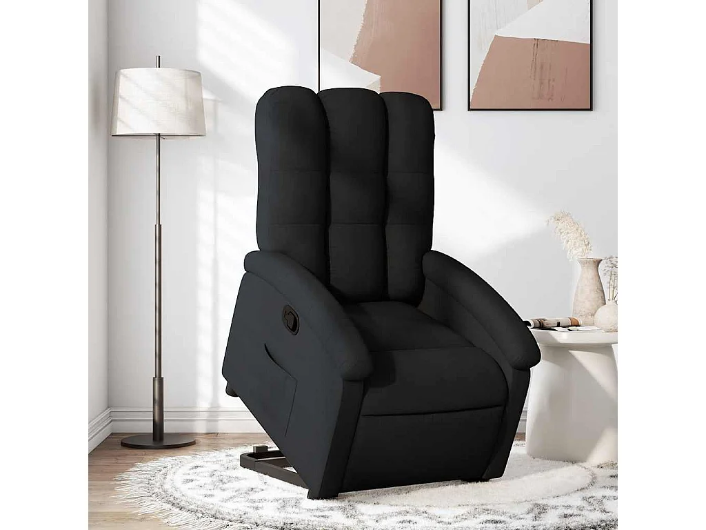 Sillón de relax | Silla | Sillón reclinable elevable tela negro SHL2469