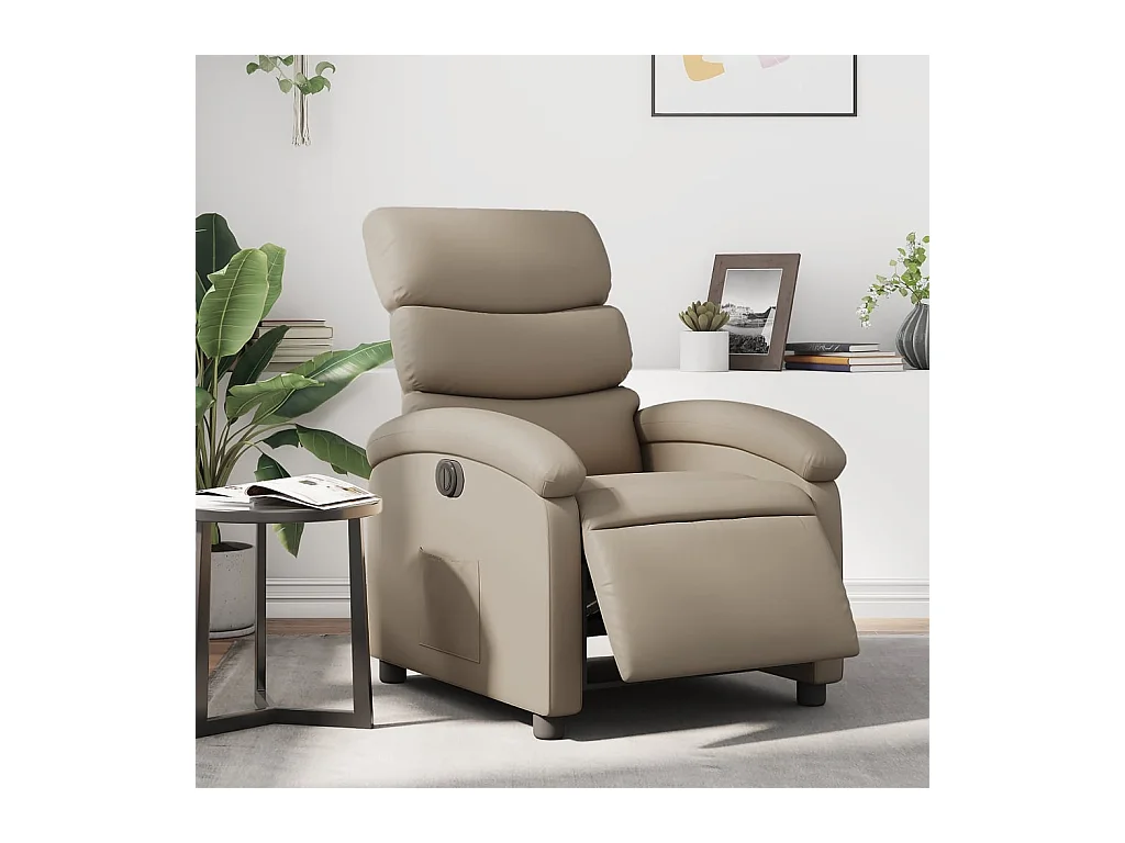 Sillón de relax | Sillón reclinable eléctrico de cuero sintético color capuchino SHL8213
