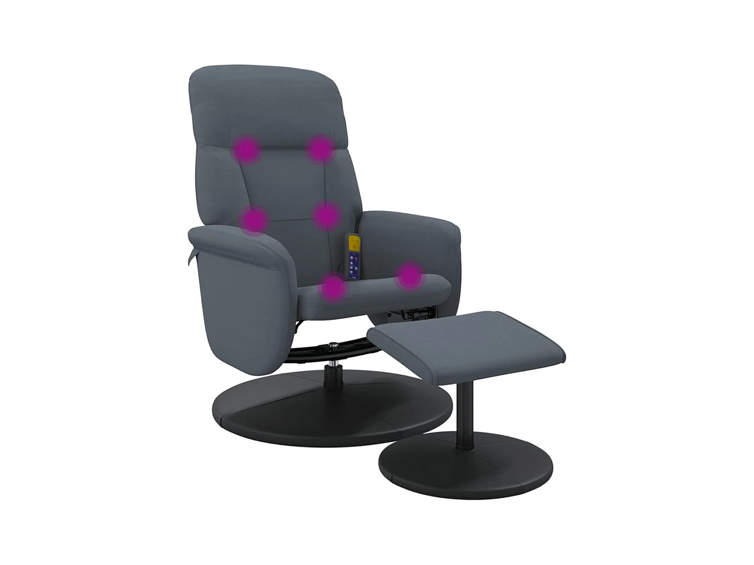 Sillón de relax | Sillón reclinable masaje con reposapiés terciopelo gris oscuro SHL6708