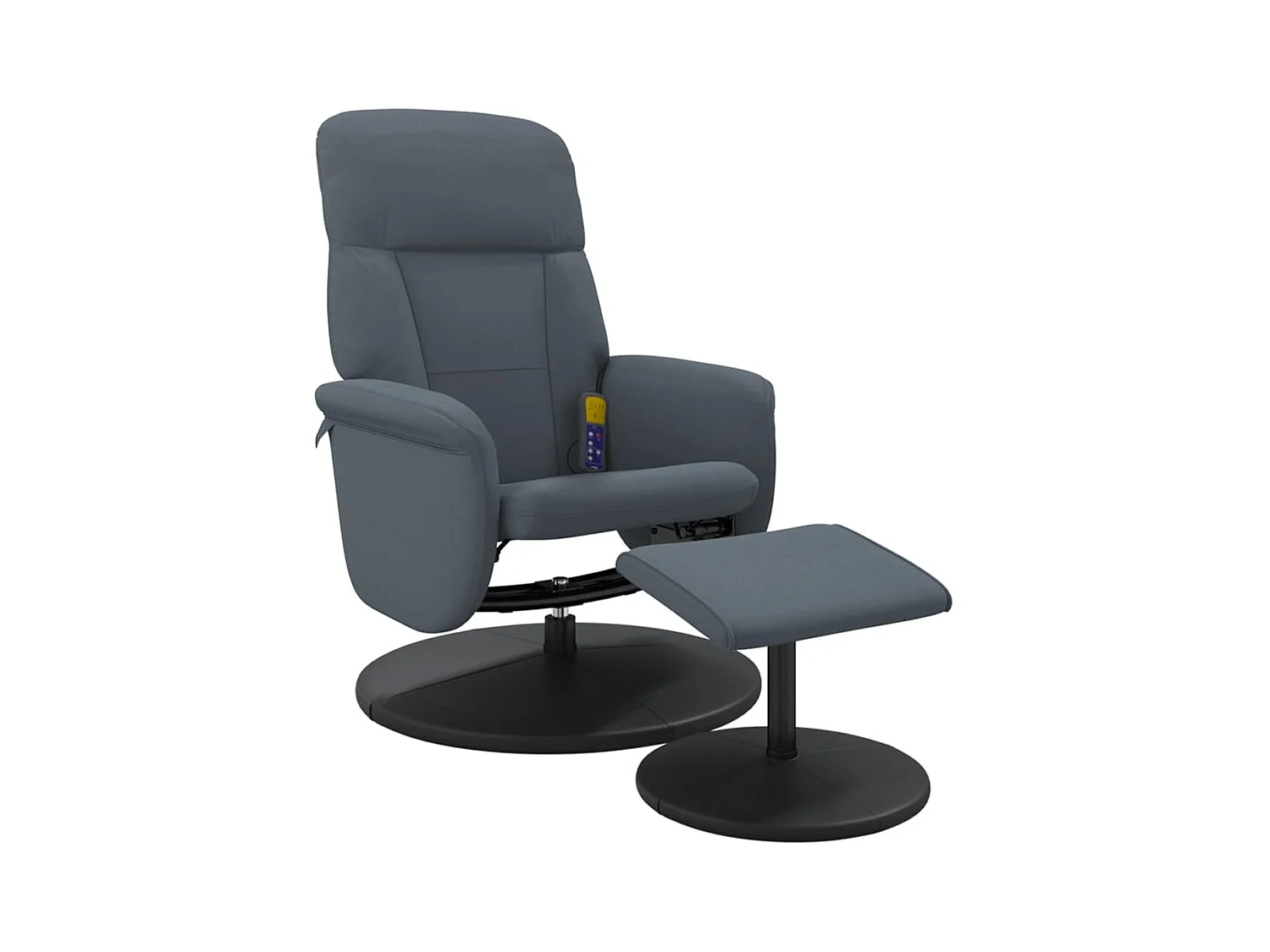 Sillón de relax | Sillón reclinable masaje con reposapiés terciopelo gris oscuro SHL6708