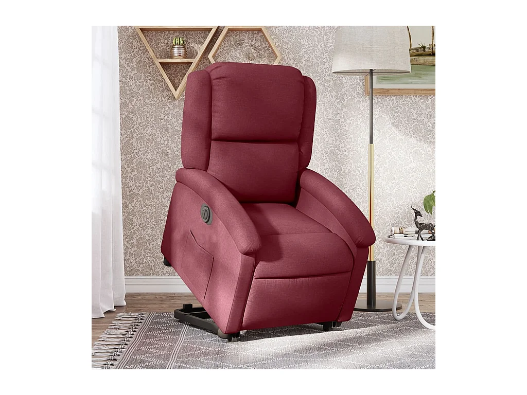 Silla de relax | Sillón eléctrico reclinable elevable de tela rojo tinto SHL5108