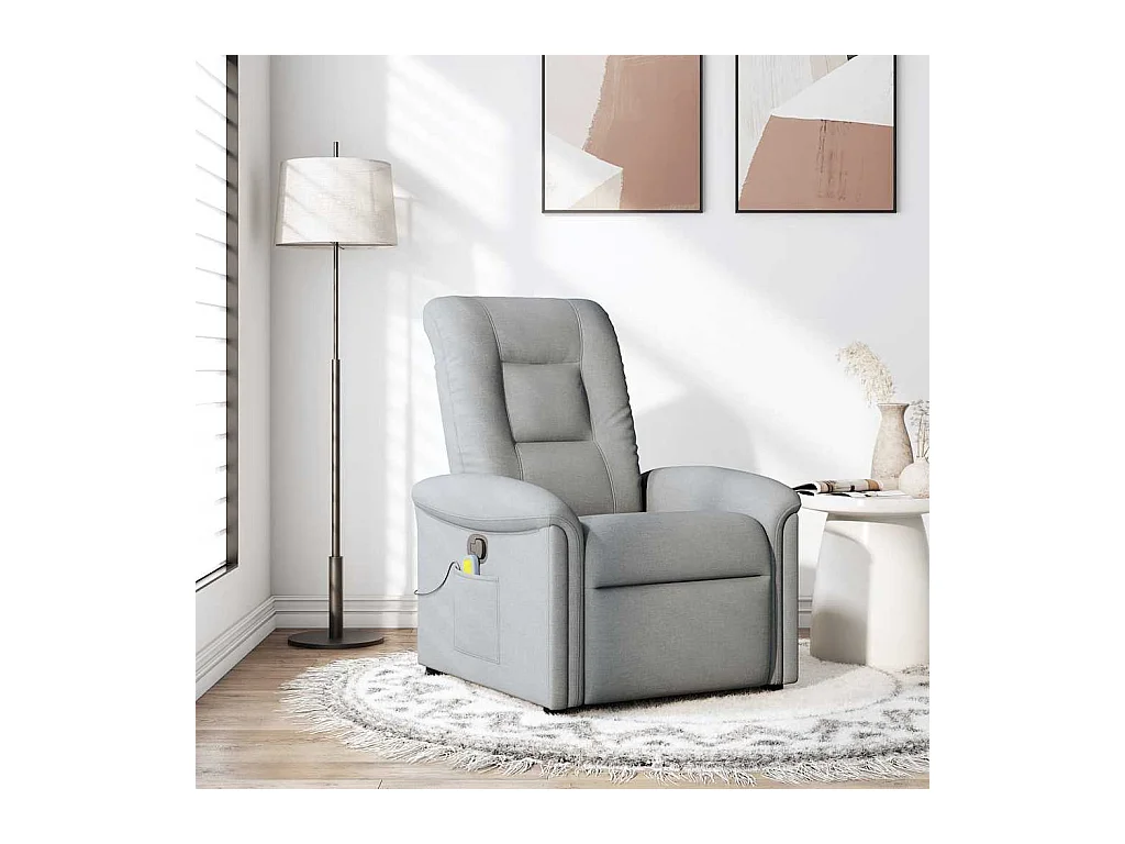 Fauteuil inclinable-Chaise de relax-Fauteuil de Massage Gris clair Tissu SHL4929