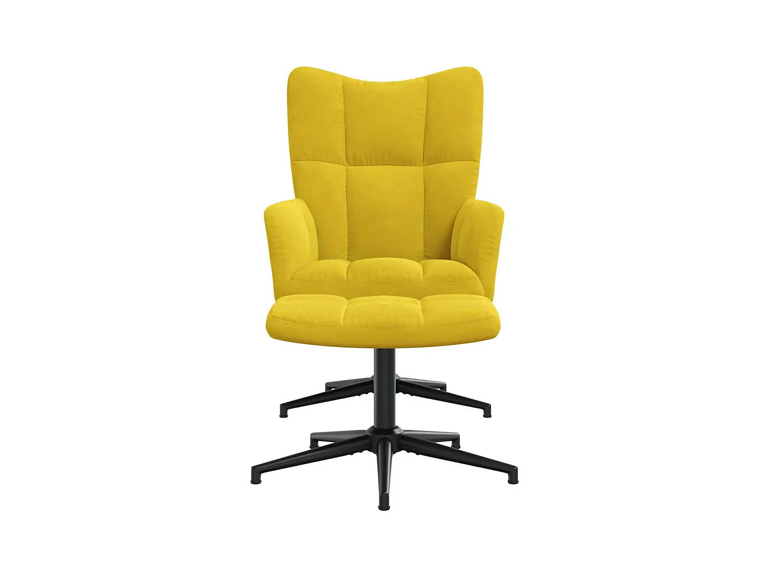 Sillón de relax | Silla de relax con taburete terciopelo amarillo mostaza SHL7033