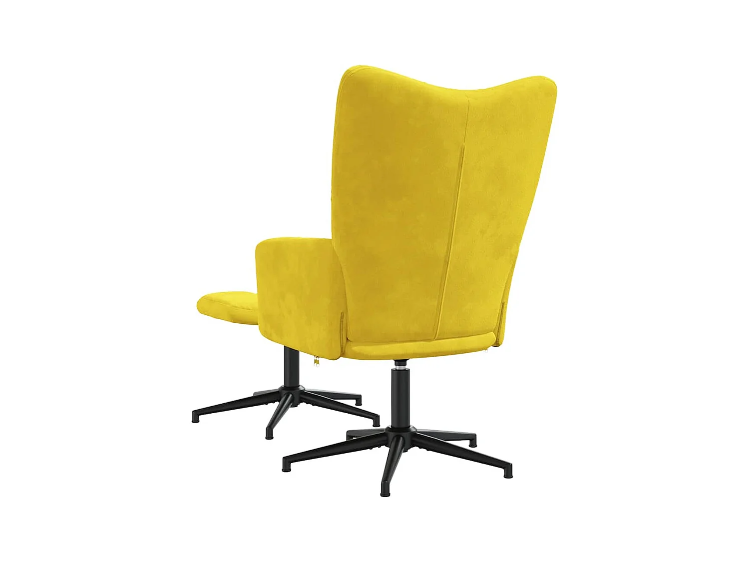 Sillón de relax | Silla de relax con taburete terciopelo amarillo mostaza SHL7033