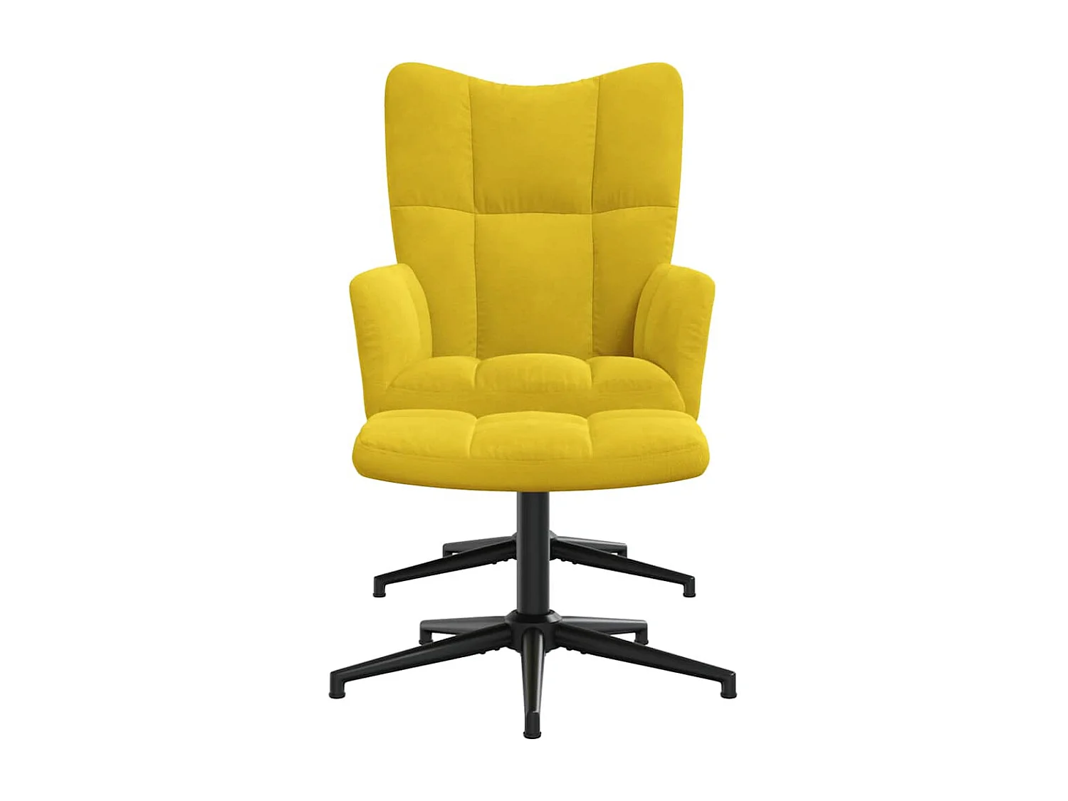 Relaxsessel mit Hocker | Lounge Sessel Senfgelb Samt SHL64973