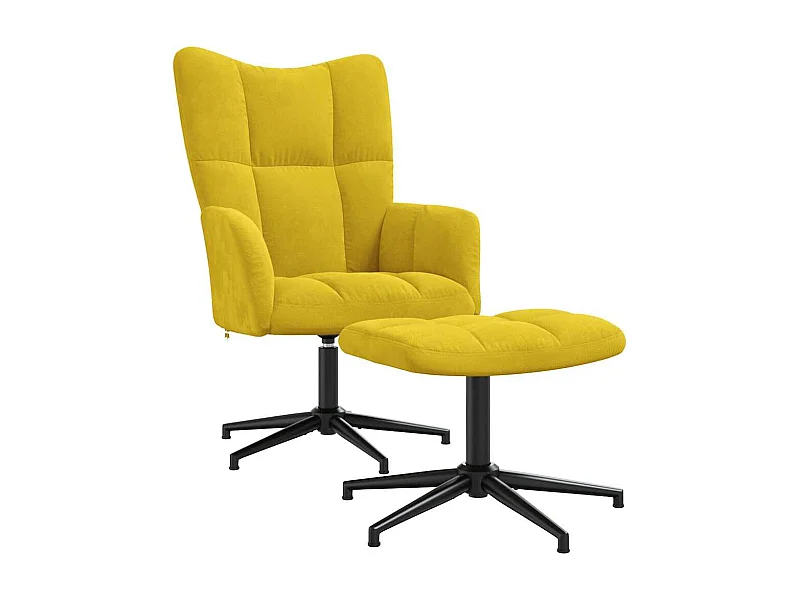 Poltrona | Cadeira Relax com banco veludo amarelo mostarda SHL220340