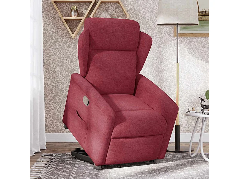 Sillón de relax | Silla | Sillón reclinable elevable tela rojo tinto SHL3296