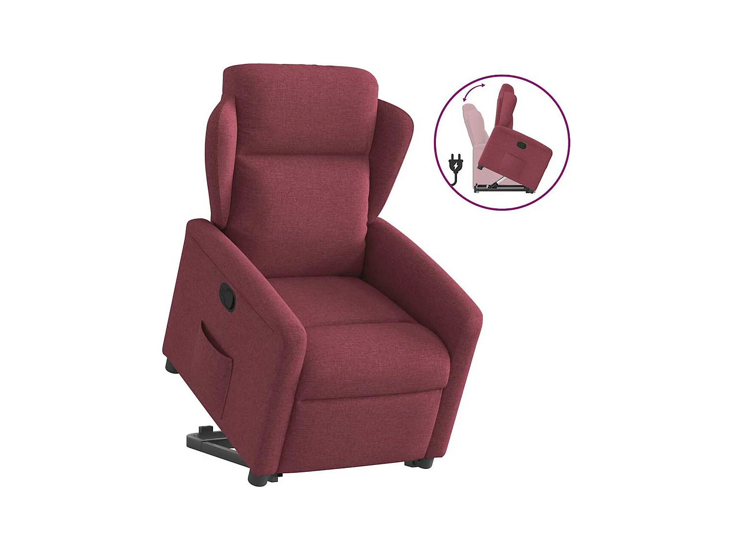 Sillón de relax | Silla | Sillón reclinable elevable tela rojo tinto SHL3296