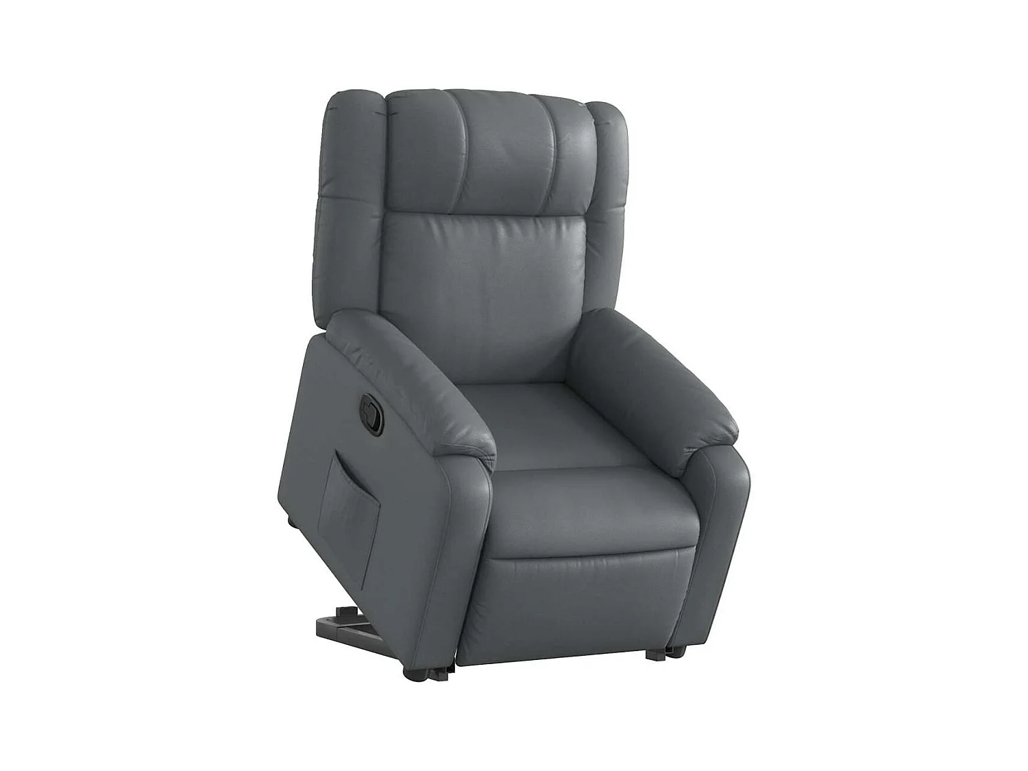 Sillón de relax | Sillón reclinable elevable cuero artificial gris SHL9572