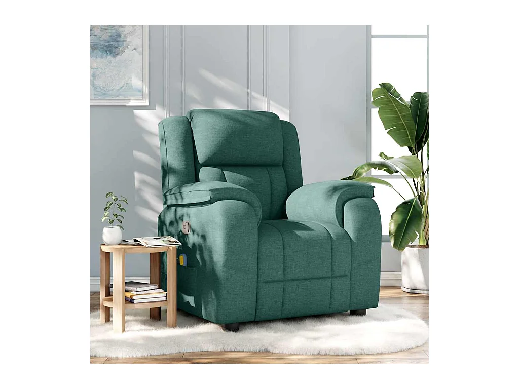 Sillón de salón | Silla | Sillón de masaje reclinable de tela verde oscuro SHL6667