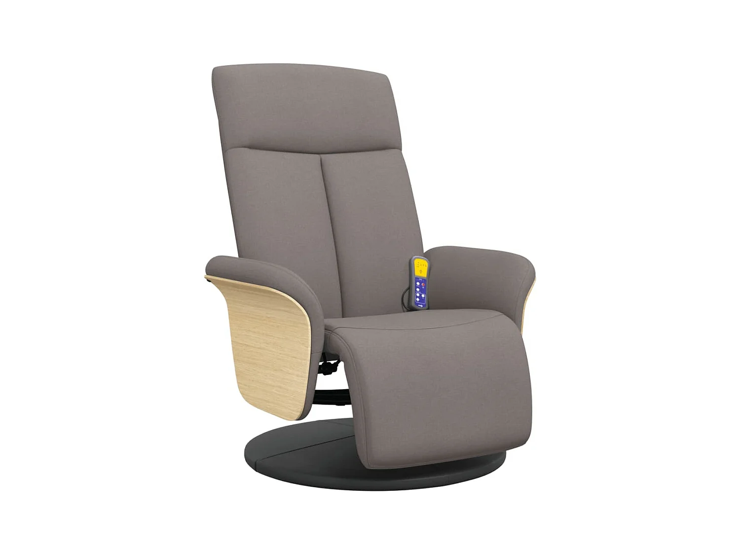 Sillón de relax | Sillón reclinable de masaje con reposapiés tela gris taupe SHL5433