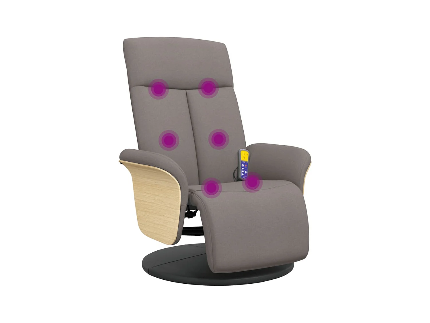 Sillón de relax | Sillón reclinable de masaje con reposapiés tela gris taupe SHL5433