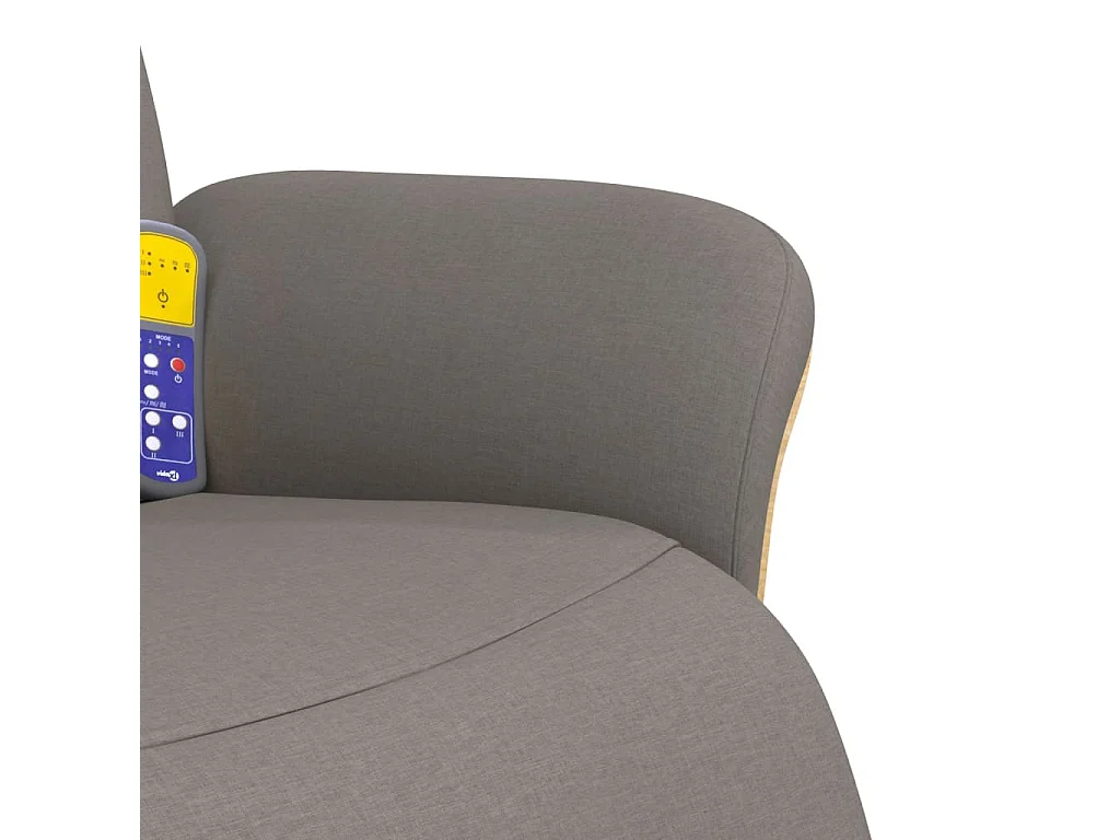 Sillón de relax | Sillón reclinable de masaje con reposapiés tela gris taupe SHL5433