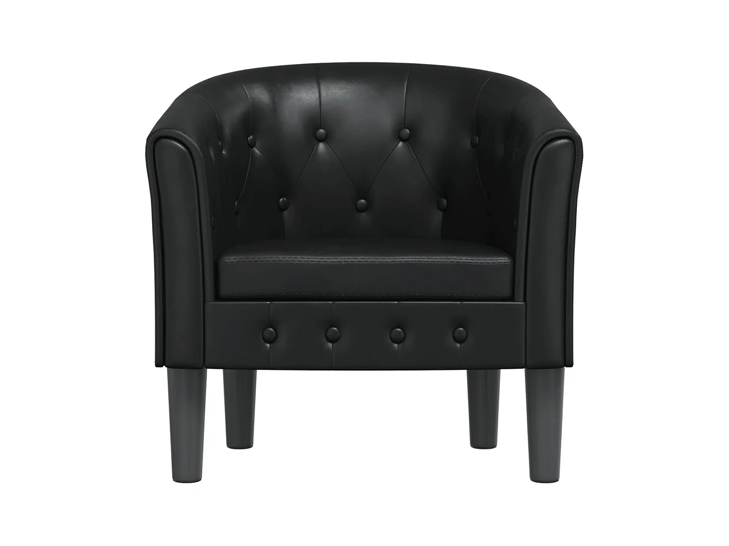 Sillón de salón cuero sintético negro SHL8232