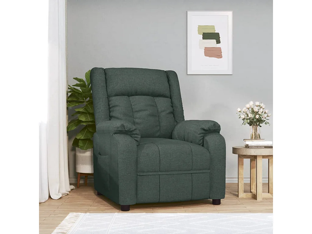 Relaxstoel | Fauteuil | Bureaustoel verstelbaar stof donkergroen