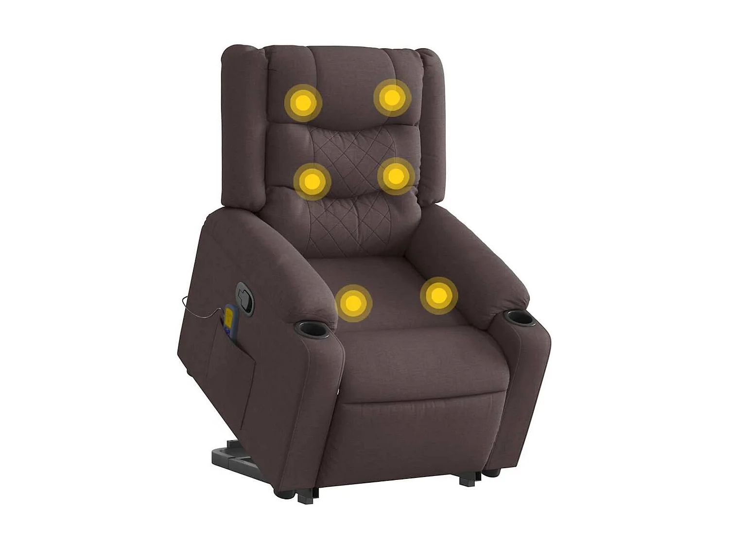 Fauteuil inclinable-Chaise de relax-Fauteuil de Massage Marron foncé Tissu SHL1166